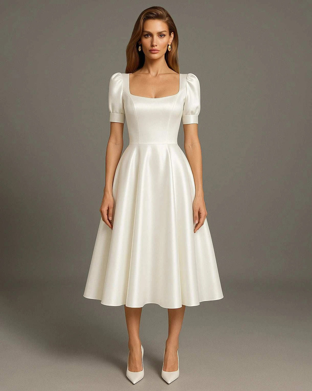 Rochie alba elegantă pentru ocazii speciale