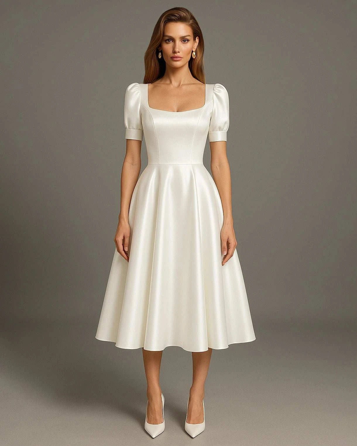 Rochie alba elegantă pentru ocazii speciale
